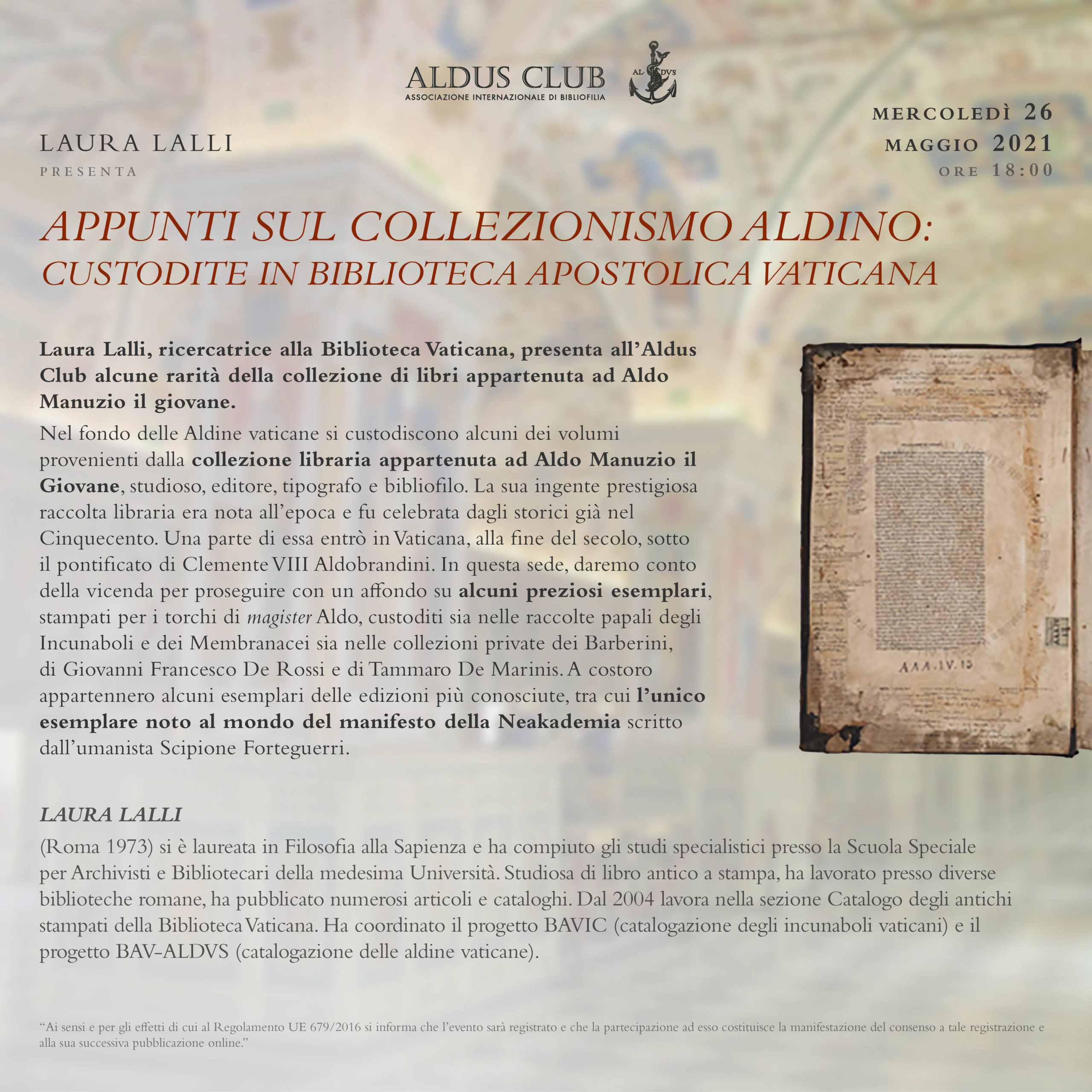Appunti sul collezionismo Aldino: preziose testimonianze custodite in Biblioteca Apostolica Vaticana.