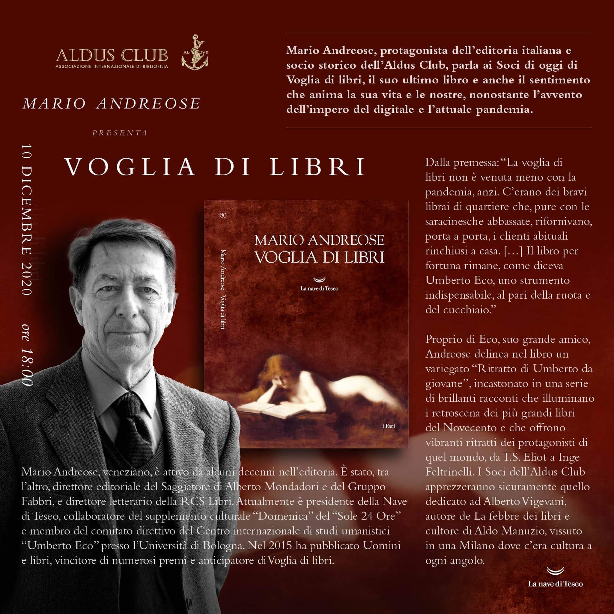 La “Voglia di libri” di Mario Andreose