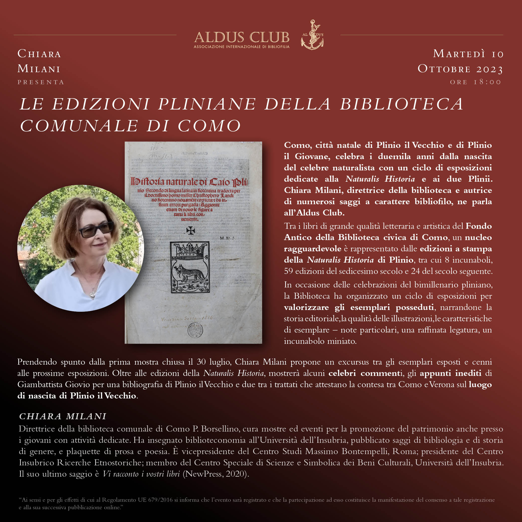 Le edizioni Pliniane della Biblioteca Comunale di Como